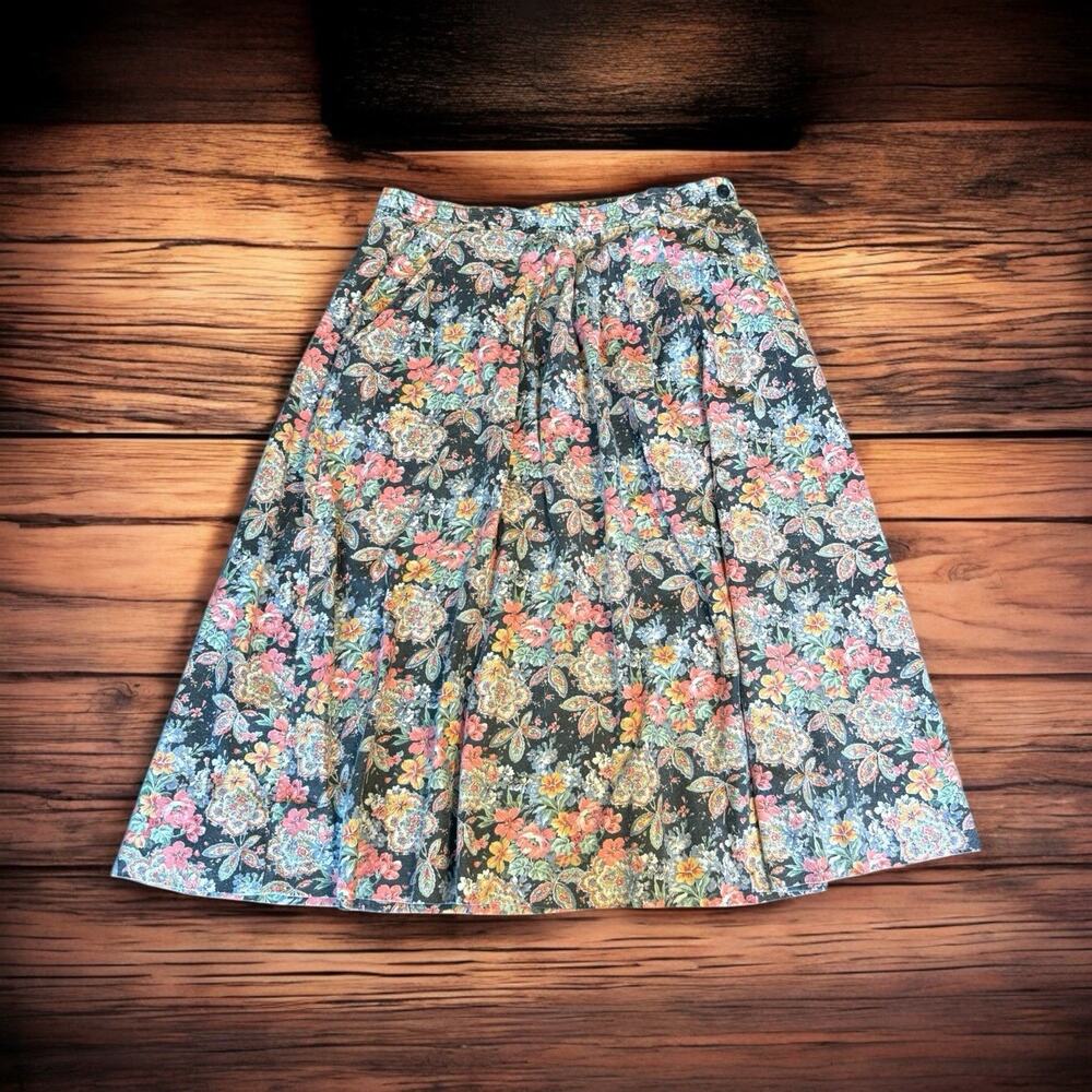 Vintage Romantic Paisley Floral Skirt 1990s Sz Md Women’s Union Made Pretty